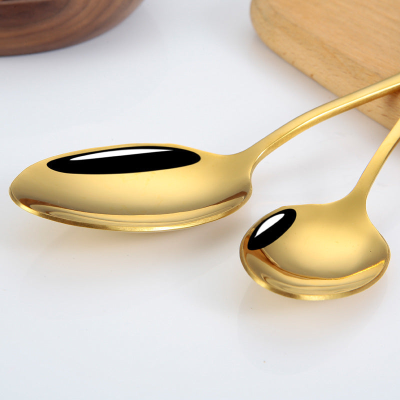 Kit 36 Talheres Aço Inox Dourado