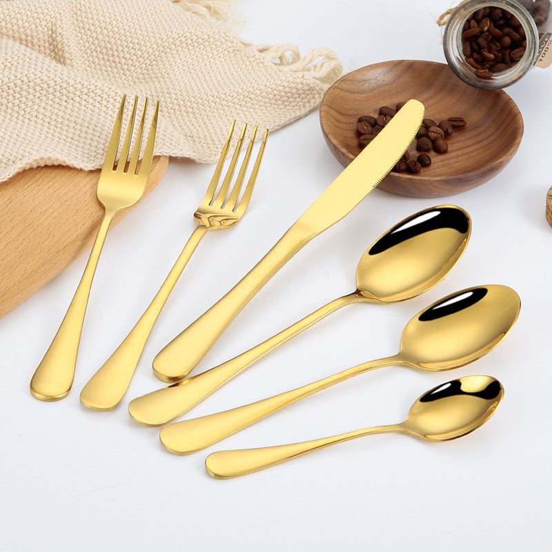 Kit 36 Talheres Aço Inox Dourado