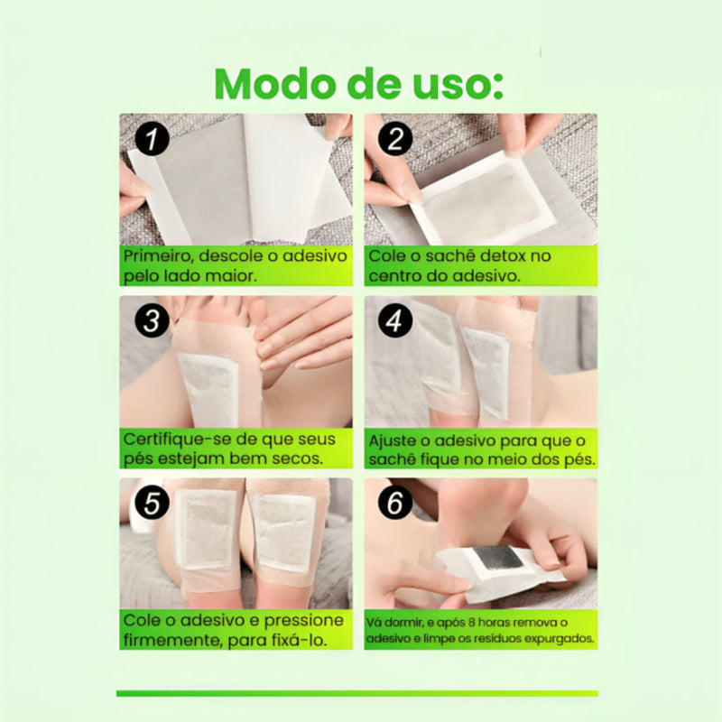Kit 20 Adesivo Para Os Pés Removedor de Impurezas e Toxinas
