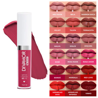 Batom Líquido Matte HD Lips Divamor