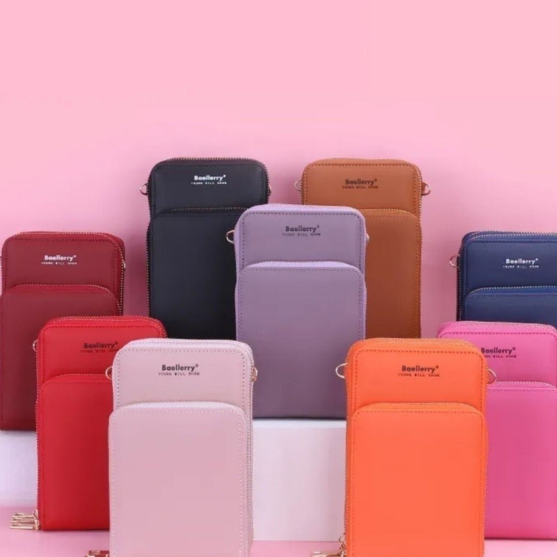 Bolsa transversal feminina moda feminina trabalho social porta celular com 3 divisorias