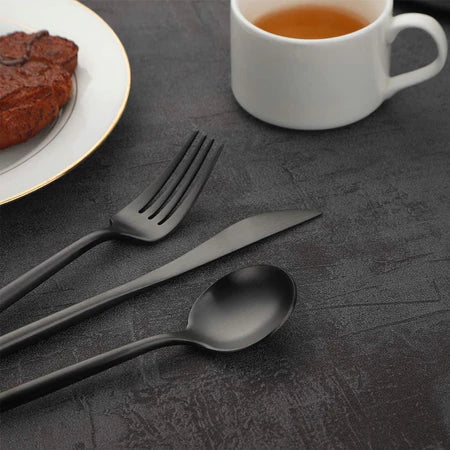 Conjunto de talheres inox preto(24 und)
