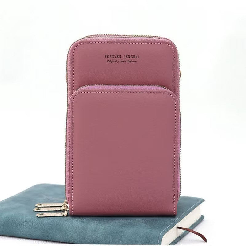 Bolsa transversal feminina moda feminina trabalho social porta celular com 3 divisorias