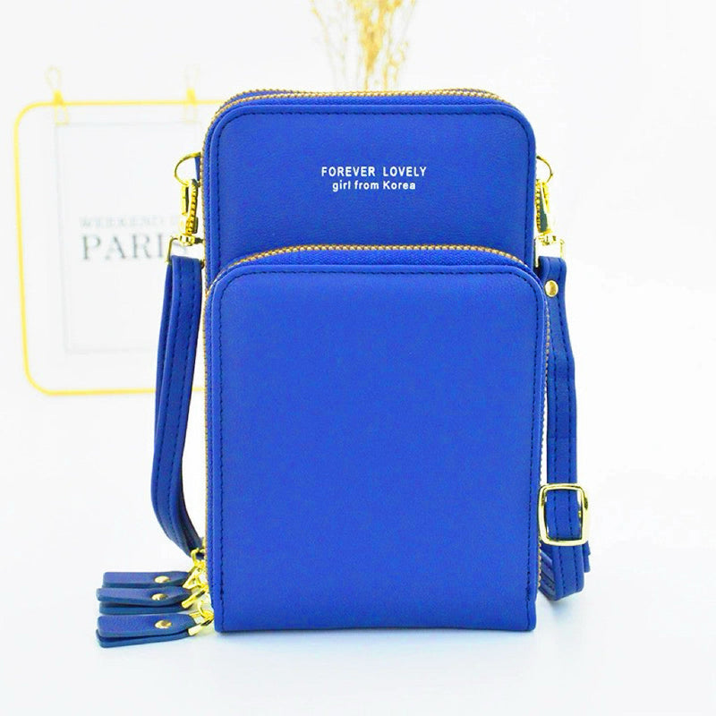 Bolsa transversal feminina moda feminina trabalho social porta celular com 3 divisorias