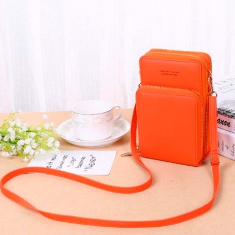 Bolsa transversal feminina moda feminina trabalho social porta celular com 3 divisorias