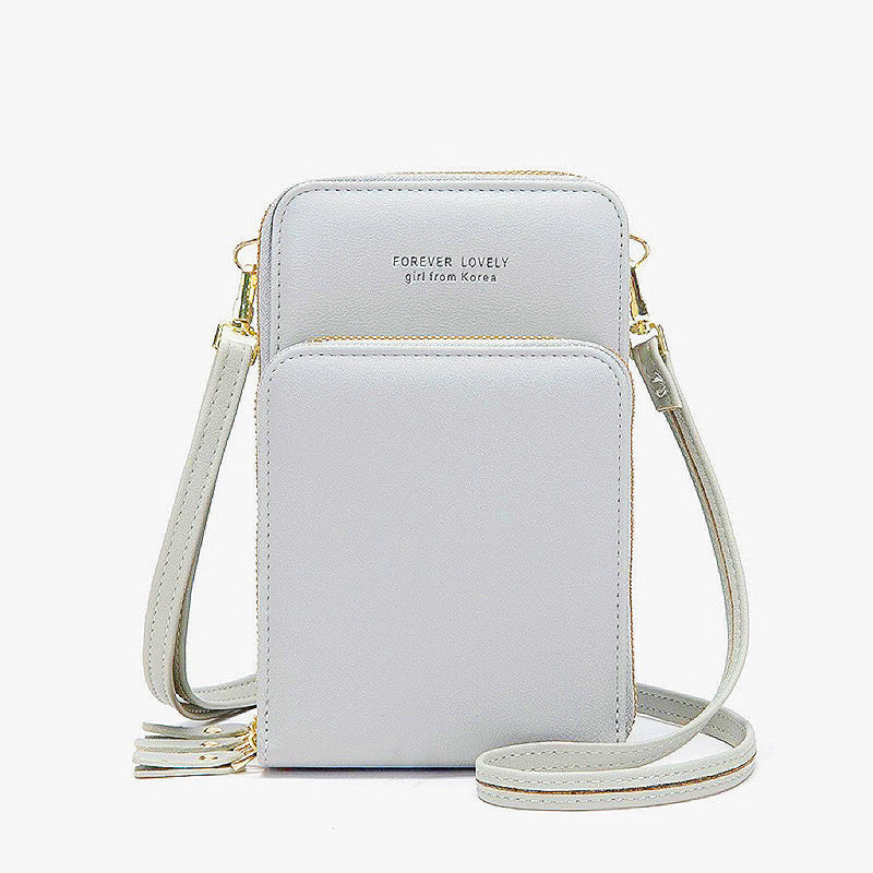 Bolsa transversal feminina moda feminina trabalho social porta celular com 3 divisorias