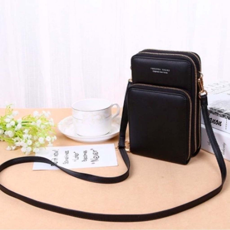 Bolsa transversal feminina moda feminina trabalho social porta celular com 3 divisorias